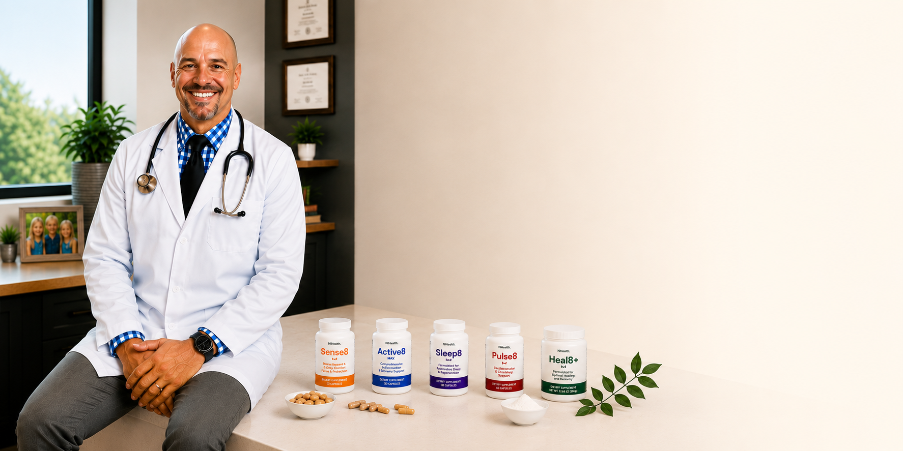 Dr. Billy Rutter with NiHealth product lineup