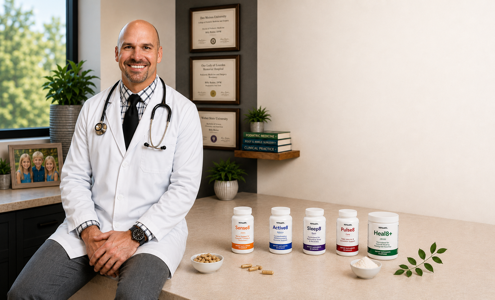 Dr. Billy Rutter with NiHealth product lineup